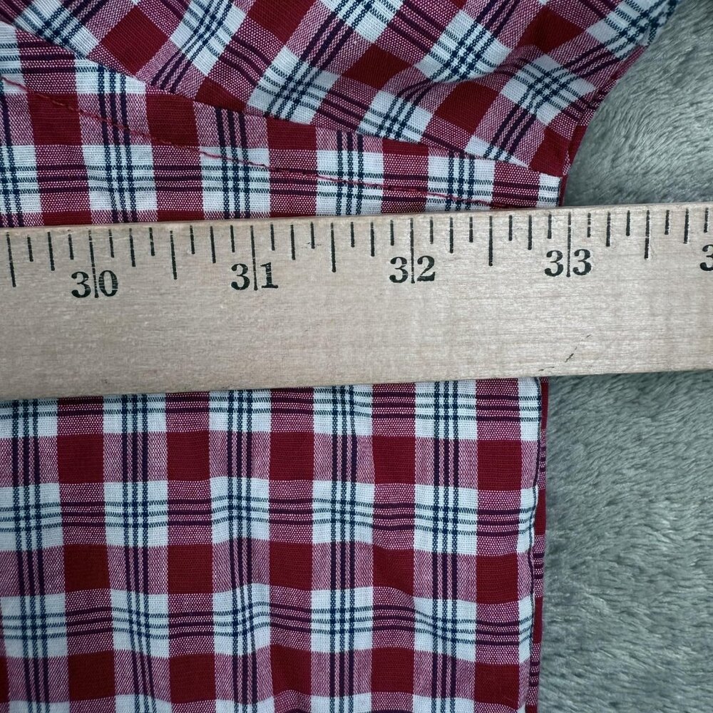 Vintage Wrangler Shirt Mens Big 4X Red Plaid Western Snap Button Long Sleeve - Picture 12 of 15